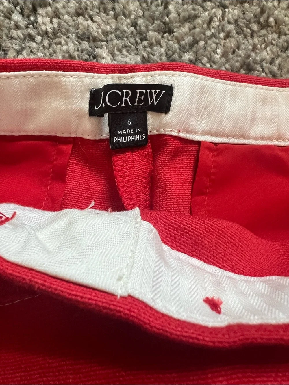 J. Crew Red Linen Blend Tailored Shorts